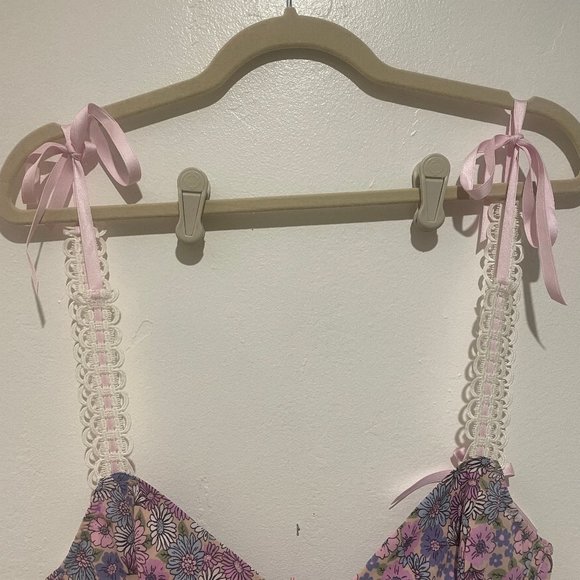 For Love and Lemons Purple Floral Willow Slip Dress Size Large - Picture 11 of 14